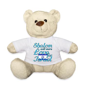 Shalom Liebe Israel Juden Sprüche - Teddy - Weiß - Vorne