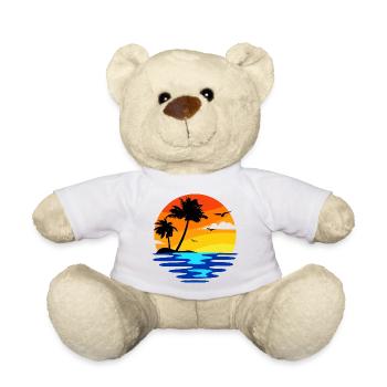 Vacation beach beach vacation island ocean caribbean - Teddy Bear - white - Front