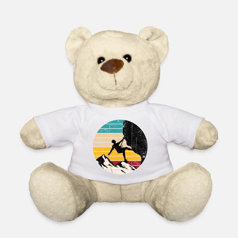 Climber Under Sunset Stripes - Teddy Bear - white