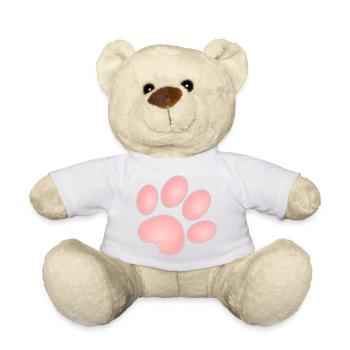 Patte de chat, rose - Nounours - blanc - Devant