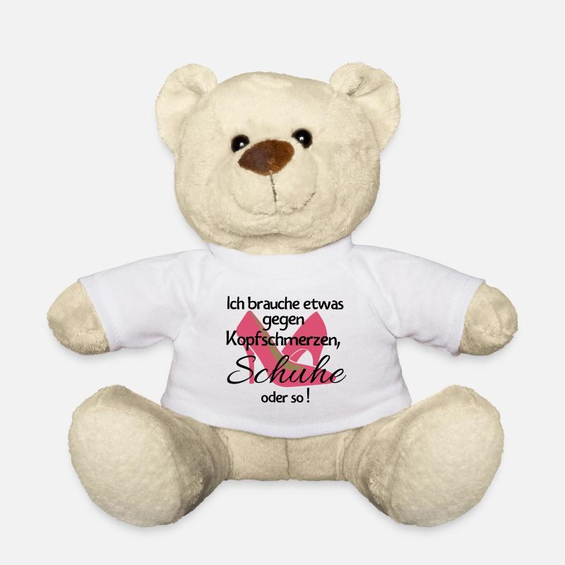 Frauen Schuhe kaufen lustiger Spruch Geschenk - Teddy - Weiß