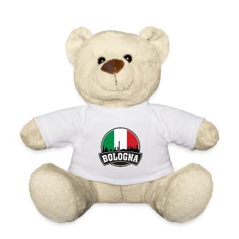 Bologna Italy Skyline Travel Souvenir Italian Flag - Teddy Bear - white - Front