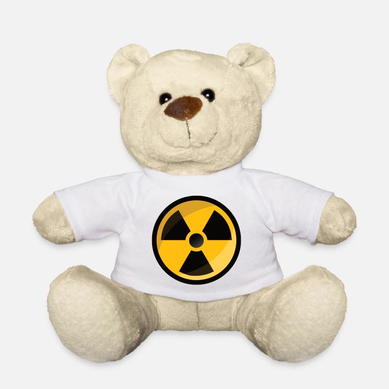 Radiation warning sign radioactive atom sign - Teddy Bear - white