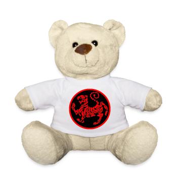 Shotokan Karate Logo Emblem Tiger rot auf schwarz - Teddy - Weiß - Vorne