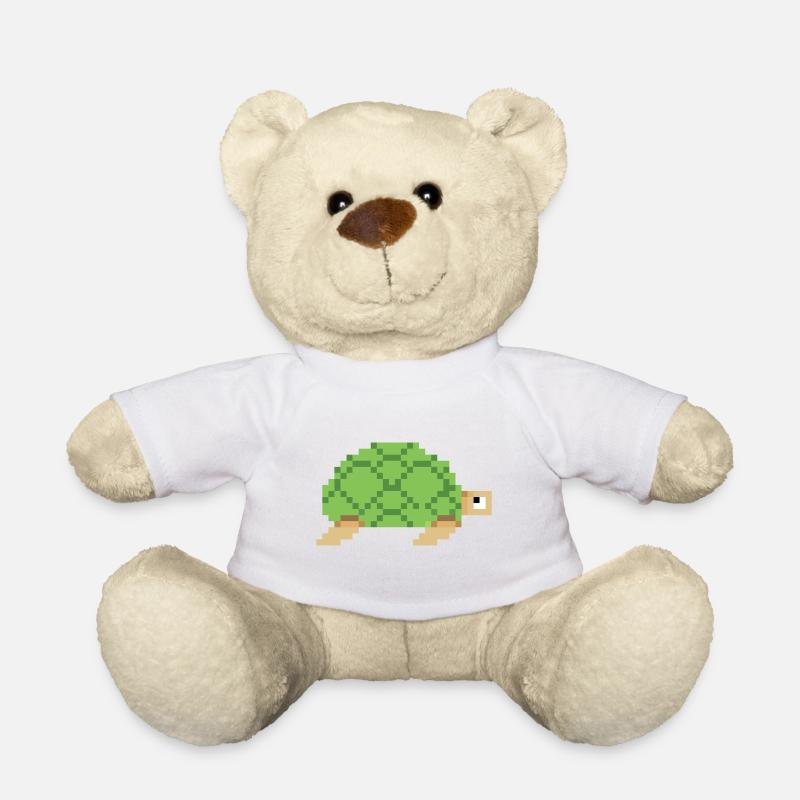 Turtle pixel art - Teddy Bear - white