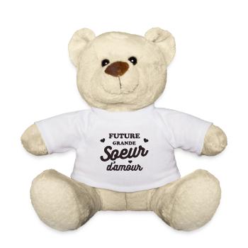 FUTURE GRANDE SOEUR D'AMOUR - Nounours - blanc - Devant