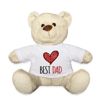 Bester Papa Vater Vatertag Lieblingspapa Dad Herz - Teddy - Weiß - Vorne