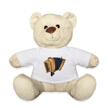 Styrian Harmonica - Swiss Pine/Blue | ZiachON! - Teddy Bear - white - Front