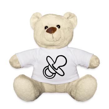 Schnuller Geschenk Kleinkind Baby Schwangerschaft - Teddy - Weiß - Vorne