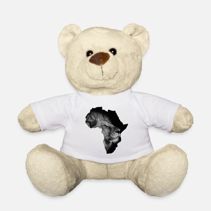 continent afrique lion - Nounours - blanc