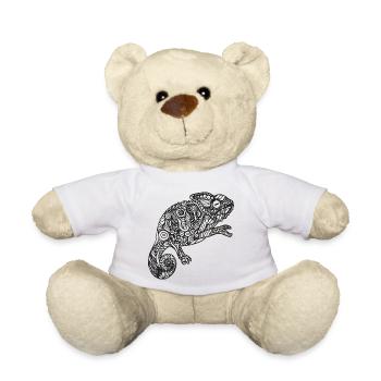 Mandala chameleon pattern - Teddy Bear - white - Front