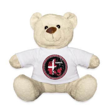 Denmark Map flag badge - Teddy Bear - white - Front