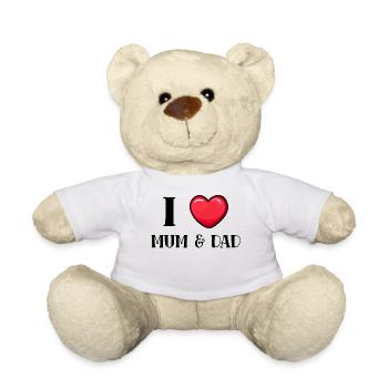 Ich Liebe Mama Papa Dad Mutter Eltern Familie - Teddy - Weiß - Vorne