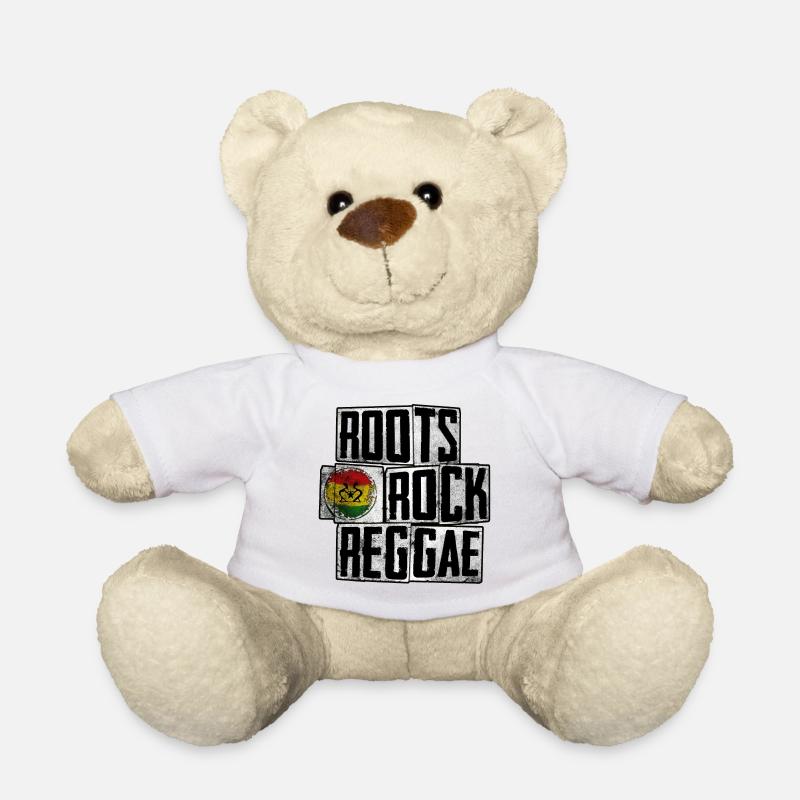 Roots Rock Reggae Design - Teddy Bear - white