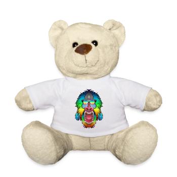 Affe Pavian Musik DJ - Afrika Kollektion - Teddy - Weiß - Vorne