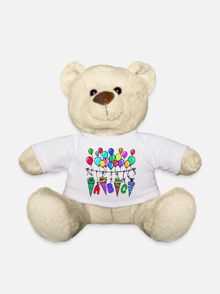 Schule Schultag Schulanfang Schulstart Lernen - Teddy - Weiß