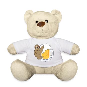Faultier mit Bier - Teddy - Weiß - Vorne