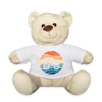 Tractor Farmer Trekker Farmer Retro Gift - Teddy Bear - white - Front