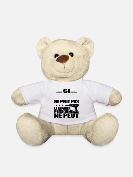 BRICOLEUR À PERSONNALISER - Nounours - blanc