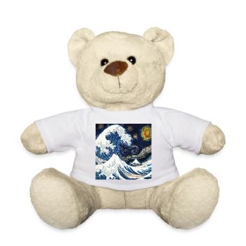 Kanagawa Waves, Japanese, Great Wave, Nature Lover - Teddy Bear - white - Front