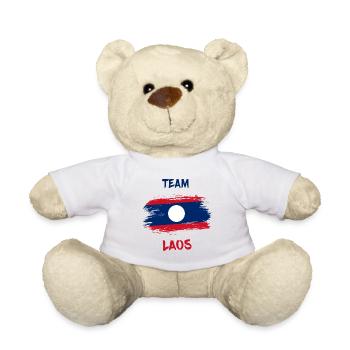 Team Laos Drapeaux Design / Cadeau - Nounours - blanc - Devant