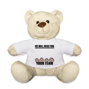 Work colleagues farewell team saying - Teddy Bear - white - Front