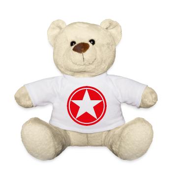 Star in Red Five-Pointed Circle Pentagram - Teddy Bear - white - Front
