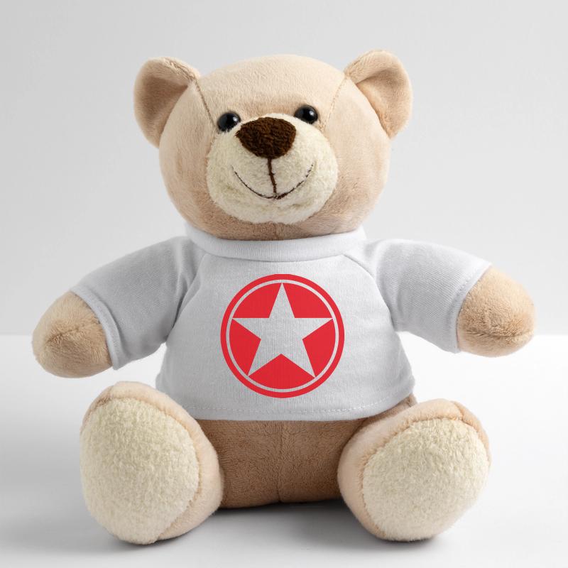 Star in Red Five-Pointed Circle Pentagram Teddy Bear