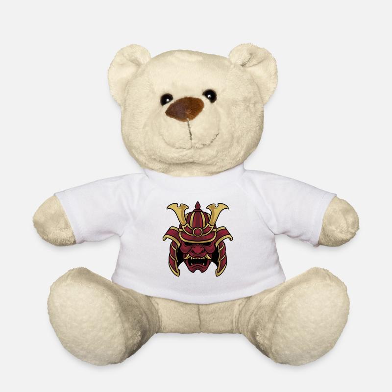 Samurai Warrior Mask - Teddy Bear - white