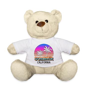 Summer Sun PalmS Beach Sea Summer California - Teddy Bear - white - Front