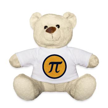symbole pi sur fond texturé jaune - Nounours - blanc - Devant