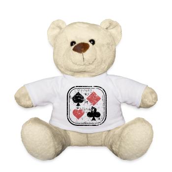 Pik Karo Heart Cross used look for poker players - Teddy Bear - white - Front