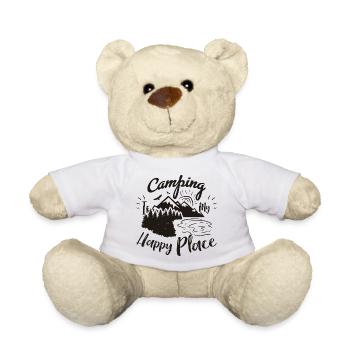 Camping Is My Happy Place - Teddy Bear - white - Front