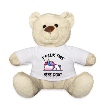 J'PEUX PAS BÉBÉ DORT GROSSESSE LICORNE - Nounours - blanc - Devant