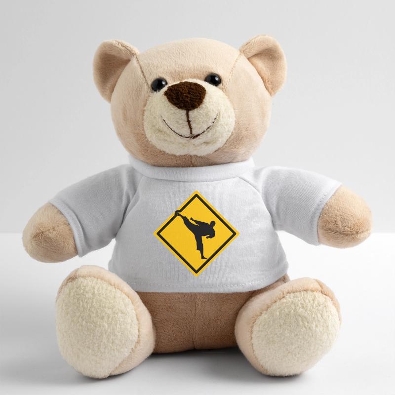 Karate Warning Sign Yokogeri Teddy Bear