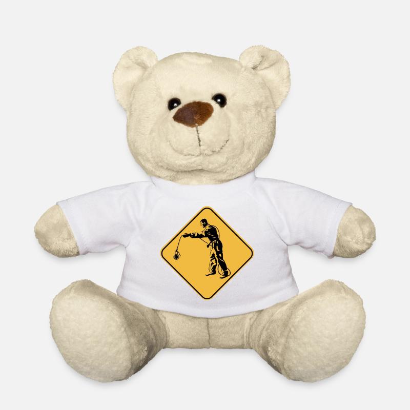 Panneau attention pêche à l'aimant idée cadeau - Nounours - blanc