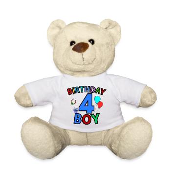 Birthday Boy 4 - Nounours - blanc - Devant
