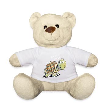 Nicht Hudeln Schildkröte - keine Hektik Spruch - Teddy - Weiß - Vorne
