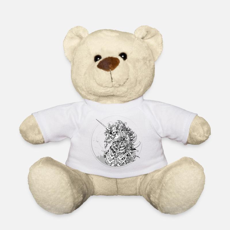 skelettiertes Einhorn außergewöhnliche Darstellung - Teddy - Weiß