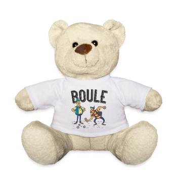 Petanque zwei Spieler mit Boulekugeln boulen Boule - Teddy - Weiß - Vorne