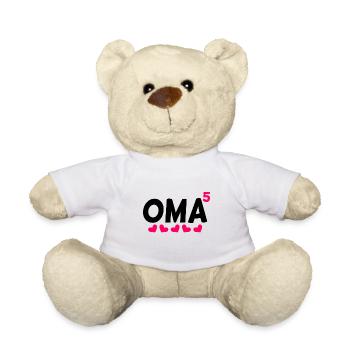 Fünffache Oma - 5 Enkelkinder - Teddy - Weiß - Vorne