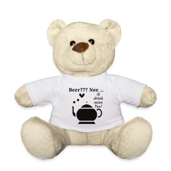 Beer Nee Ik drink mien Tee Teespruch Ostfriesen - Teddy - Weiß - Vorne