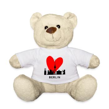 Berliner Herz Skyline Design - Teddy - Weiß - Vorne