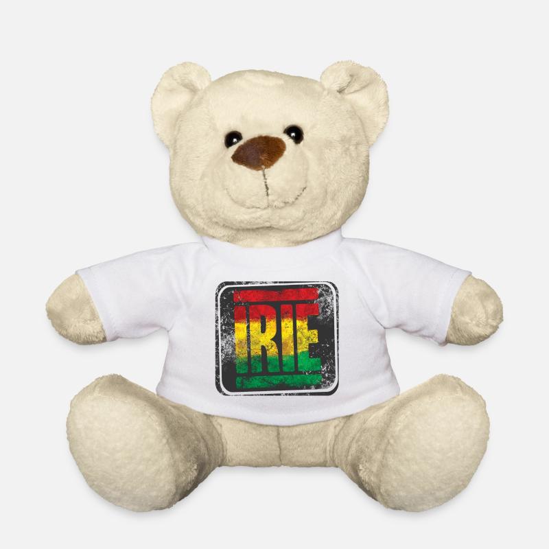 Authentisches Rasta-Design mit Farbverlauf - Teddy - Weiß