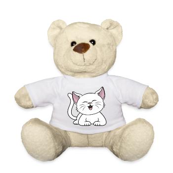 Süße weiße Katze Katzenbesitzerin Kätzchen Katzen - Teddy - Weiß - Vorne