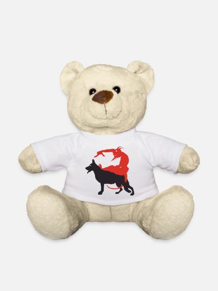 Schäferhund Teufel - BIG - Teddy - Weiß