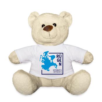 Rügen | Landkarte Minimalistisch Kontur - Teddy - Weiß - Vorne