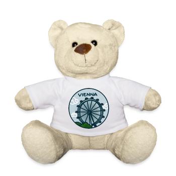 Riesenrad, Prater - Vienna, Austria - Teddy Bear - white - Front