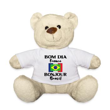 Brazil France Flag Brazilian Gift - Teddy Bear - white - Front