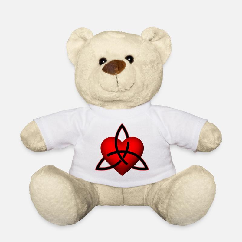Celtic Heart Pattern - Teddy Bear - white